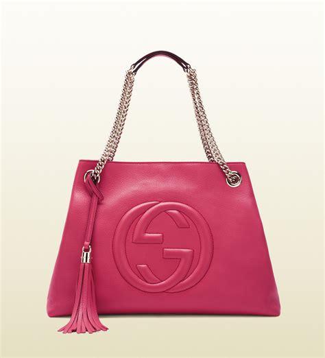 gucci soho pink and red|Gucci red soho shoulder bag.